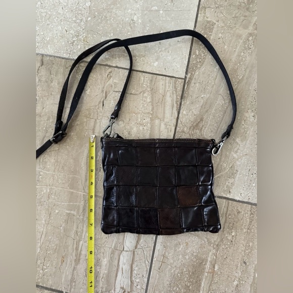 Campomaggi Free People Dark Brown Distressed Leather Patchwork Crossbody Bag - Picture 12 of 12
